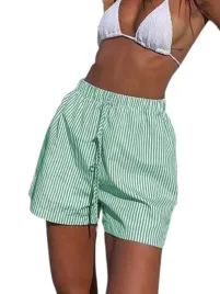 shein-damskie-krotkie-spodenki-zielone-w-paski-40-42-1ha
