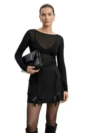 trendyol-czarne-krotkie-spodenki-z-kieszeniami-i-kokardkami-38-5ea