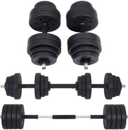 hantle-powlekane-gumowane-regulowane-songmics-2x-15-kg-sztanga