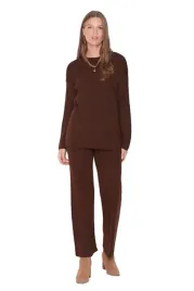 trendyol-brazowy-komplet-damski-sweter-i-spodnie-bez-dodatkow-m-5ea