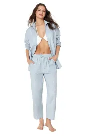 trendyol-komplet-damski-koszula-i-spodnie-niebieskie-len-look-38-5ea
