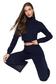trendyol-granatowy-komplet-damski-sweter-z-golfem-i-spodnie-m-5ea