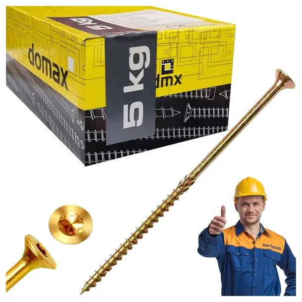 WKRĘTY CIESIELSKIE DO DREWNA STOŻKOWE 5x120 TORX TX25 5KG DOMAX