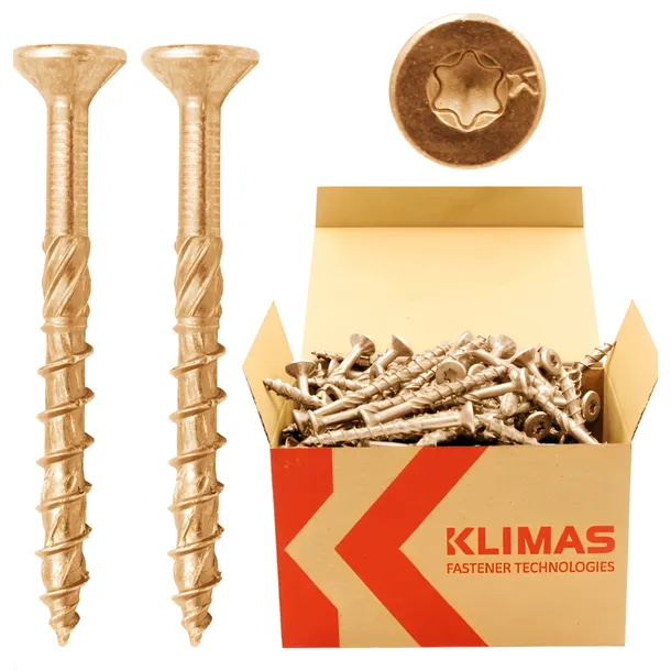 WKRĘTY CIESIELSKIE DO DREWNA 6x50 STOŻKOWE TORX 200szt WKCS-60050 KLIMAS