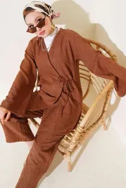komplet-damski-len-brazowy-luzny-kimono-spodnie-s-m-5ga