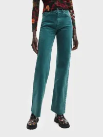 desigual-jeansy-damskie-zielone-proste-wysoki-stan-bawelna-42-6fa