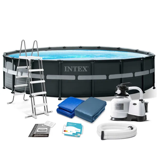 Basen stelażowy Intex okrągły czarny 549 cm x 132 cm 26423 l