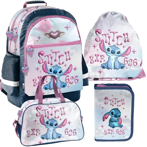 ZESTAW PLECAK SZKOLNY tornister PASO STITCH klasa 1-3 Zestaw 4 elementów