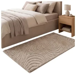 dywan-chodnik-bezowy-dwupoziomowy-do-sypialni-vintage-80x150cm