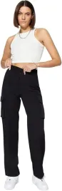 trendyol-czarne-spodnie-bojowki-z-kieszeniami-casual-36-5aa