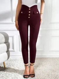 shein-bordowe-eleganckie-cygaretki-z-guzikami-wysoki-stan-38-1la