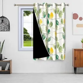zaslona-zaciemniajaca-termiczna-gotowa-135x175cm-1szt-zielone-zolte-liscie