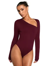 shein-bordowe-body-asymetryczny-dekolt-dlugi-rekaw-40-42-1la
