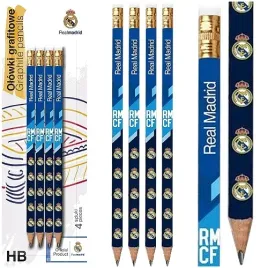 real-madryt-olowek-z-gumka-hb-grafitowy-trojkatny-szkolny-4-sztuki-astra