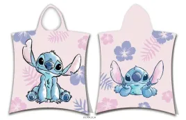 poncho-dla-dzieci-z-kapturem-50x115-lilo-and-stitch-rozowy-dzieciecy