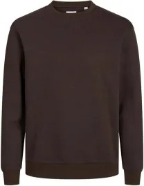 jack-and-jones-brazowa-bluza-meska-gladka-z-okraglym-dekoltem-xs-j9a