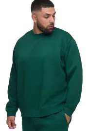 boohooman-meska-bluza-plus-size-z-dlugim-rekawem-zielona-3xl-z3a