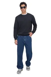 trendyol-man-bluza-meska-czarna-bez-nadruku-m-5da