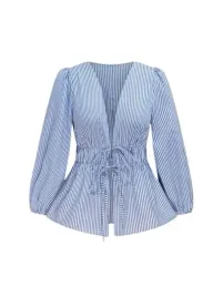 shein-bluzka-damska-w-paski-z-wiazaniem-na-talii-dlugi-rekaw-40-42-1ja