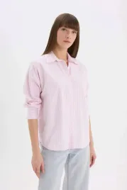 defacto-damska-koszula-rozowo-biala-paski-dlugi-rekaw-2xl-5ga