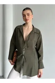koszula-damska-khaki-z-wiazaniem-dlugi-rekaw-s-5ga