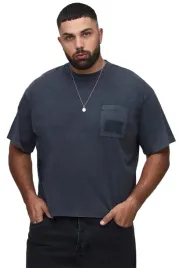 boohooman-meski-t-shirt-plus-size-z-kieszenia-kolor-grafitowy-3xl-z3a