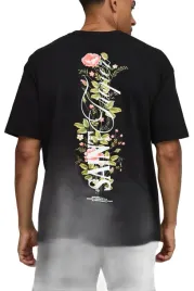 boohooman-czarny-t-shirt-meski-z-kwiatowym-nadrukiem-na-plecach-m-z3a