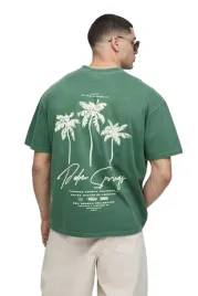 boohooman-zielony-t-shirt-meski-z-nadrukiem-palmy-na-plecach-m-z3a