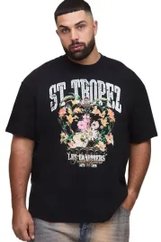 boohooman-czarny-t-shirt-meski-plus-size-z-kwiatowym-nadrukiem-xxl-z3a