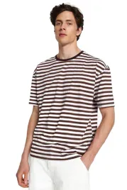 trendyol-man-meski-t-shirt-w-paski-brazowo-bialy-z-okraglym-dekoltem-l-5da