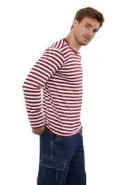 trendyol-man-meski-t-shirt-dlugi-rekaw-paski-bordowo-biale-l-5da