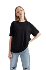 defacto-czarny-t-shirt-meski-z-okraglym-dekoltem-bawelna-l-5da