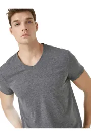 koton-meski-t-shirt-z-dekoltem-v-w-kolorze-szarym-melanz-xs-5da