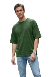 trendyol-man-meski-t-shirt-z-okraglym-dekoltem-w-kolorze-zielonym-xxl-5da