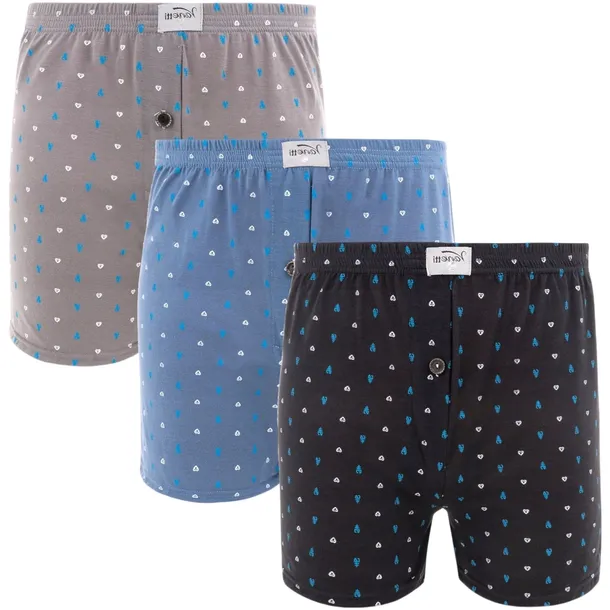 3x Bokserki MĘSKIE bawełniane LUŹNE kolorowe WYGODNE majtki BAWEŁNA 4XL