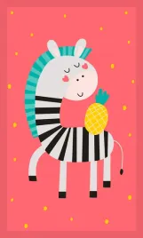 reczniczek-do-przedszkola-30x50-kids-malinowy-zebra-bawelniany-350g-m2