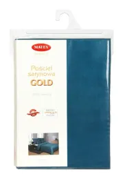 posciel-satynowa-160x200-gold-turkusowa-37-z-jaskami-jednobarwna-matex