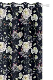zaslona-140x250-peonie-kwiaty-czarna-przelotki