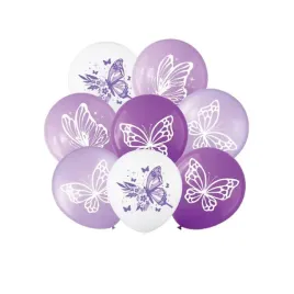 balony-lateksowe-bialy-fioletowy-motyle-motylki-30cm-12-cali-zestaw-8-szt