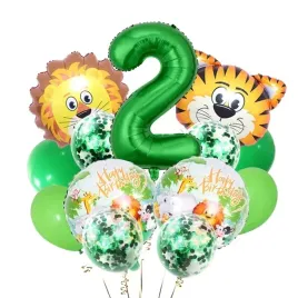 balony-na-drugie-2-urodziny-zwierzeta-lew-zielone-cyfra-dwa-zoo-safari