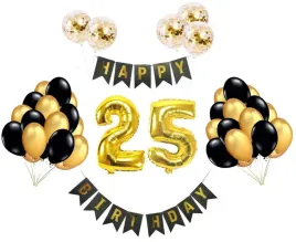 zestaw-balony-25-urodziny-konfetti-zlote-czarne-balonow-konfetti-baner