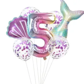 zestaw-balonow-syrenka-piec-5-urodziny-konfetti-teczowe-balony-kolorowe