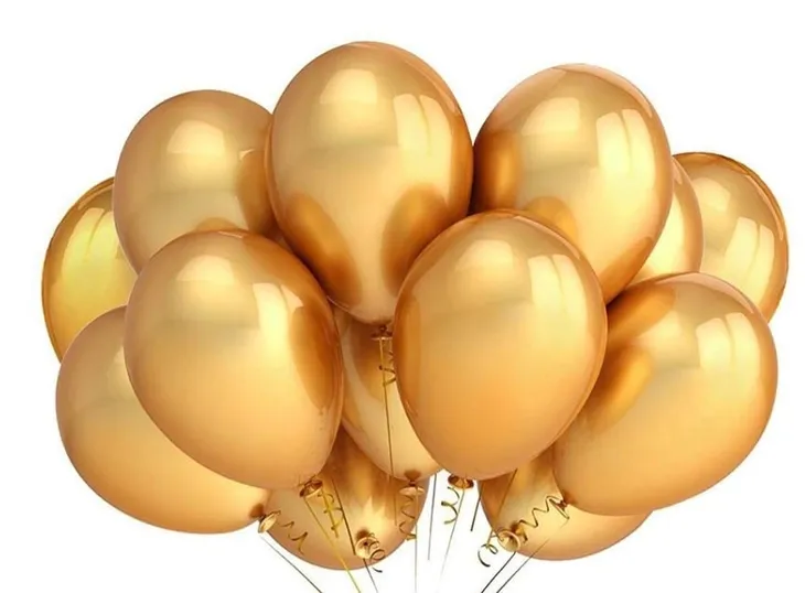 Balony metaliczne lateksowe złote 10 szt wesele urodziny 30 cm sylwester