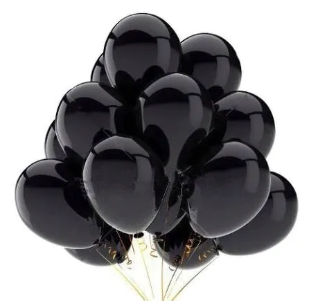 Balony metaliczne czarne 10szt urodziny 5 cali sylwester urodziny lateksowe