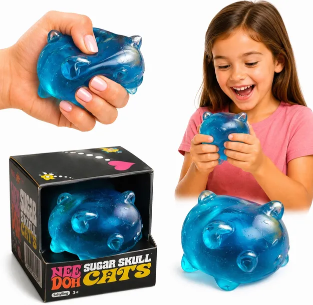 ICE SKULL CATS gniotek antystresowy Squishy sensoryczna słodki Kotek kot