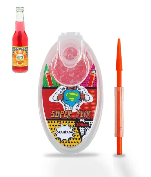 MOCNE SUPER KLIK kulki klikane smakowe do papierosów ORANŻADA 100 szt.