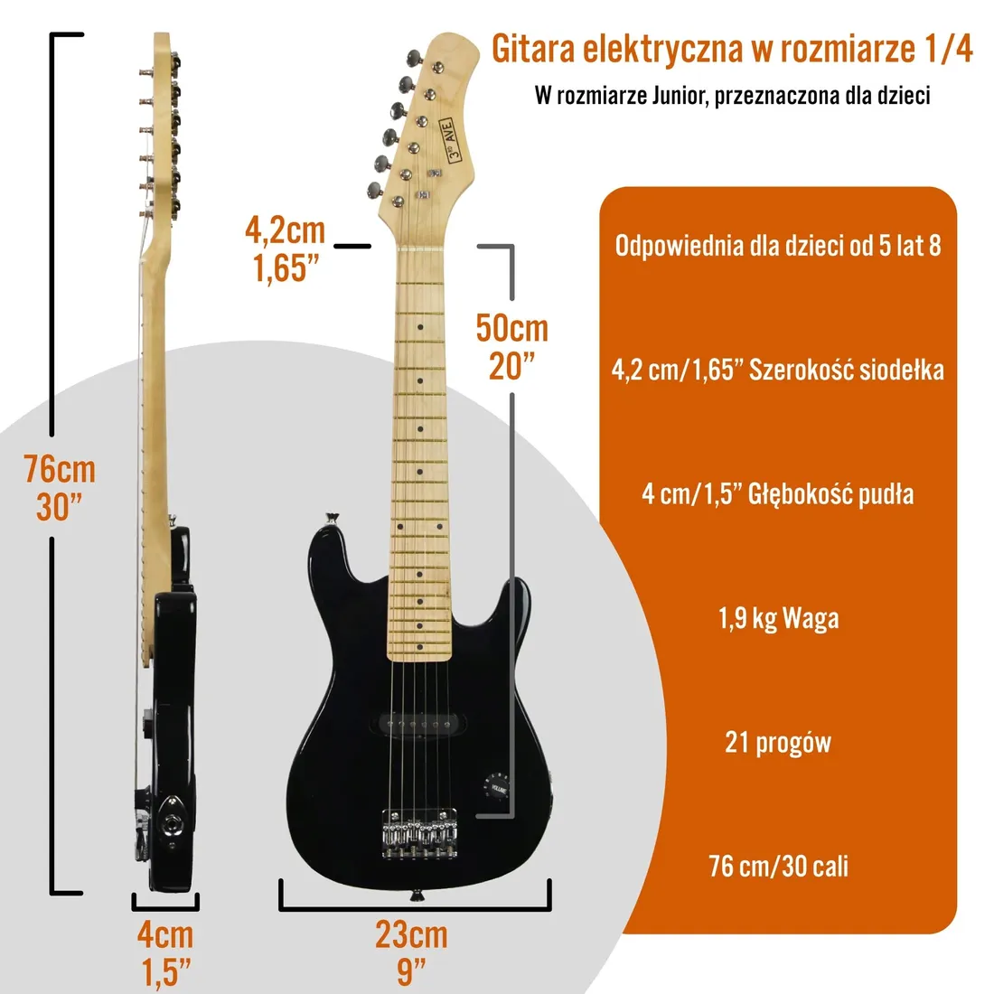 gitara-elektryczna-dla-dzieci-3rd-avenue-stan-powystawowy