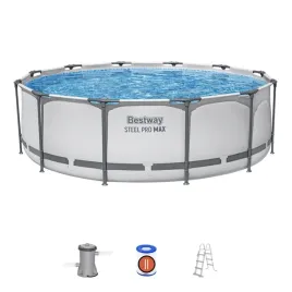 basen-stelazowy-steel-pro-max-366x100-szary-12ft-bestway-4w1-pompa-filtr-drabinka