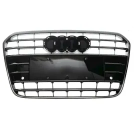 audi-a6-c7-grill-atrapa-srebrna-srodkowa-chrom-kompletna-razem-z-listwa-chr