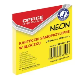 bloczek-samoprzylepny-office-products-76x76m-neon-zolty-a100